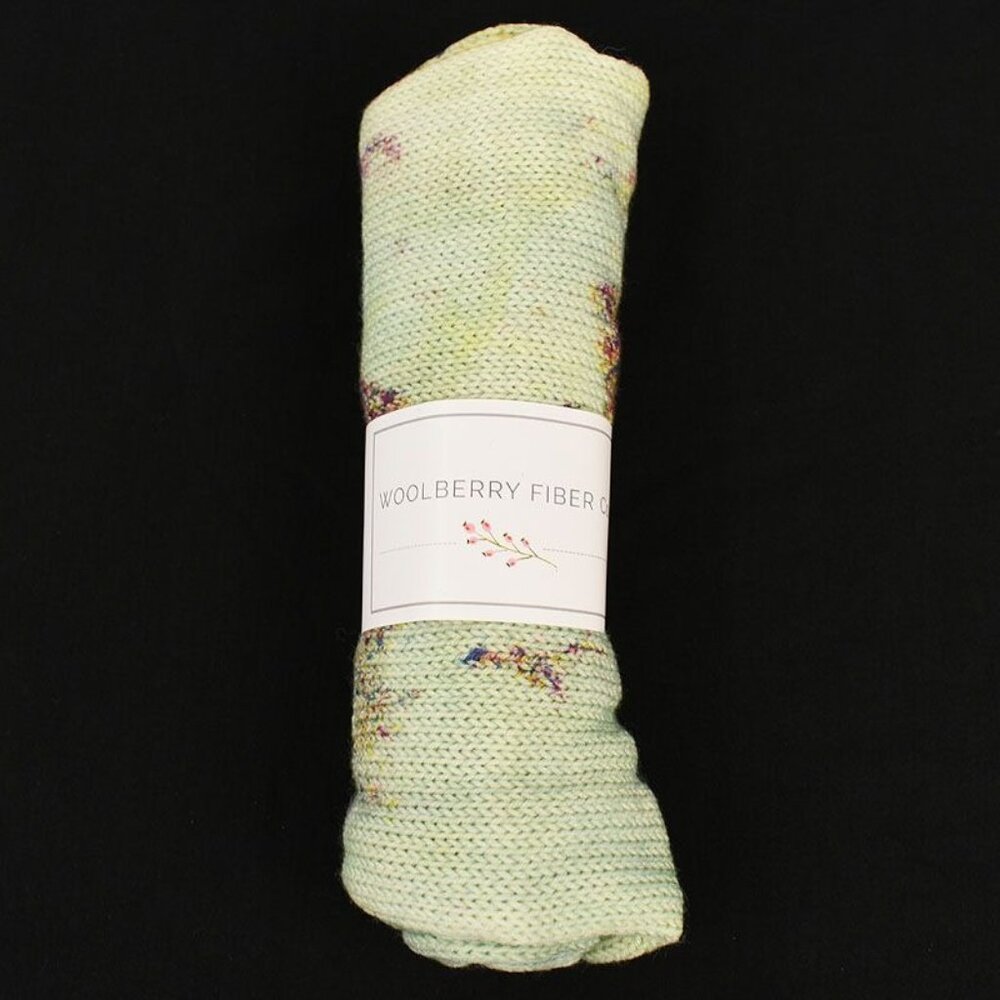 Woolberry Fiber Co. Yarn Simple Sock Blank Hand-Dyed Pressed Eucalyptus Colorway